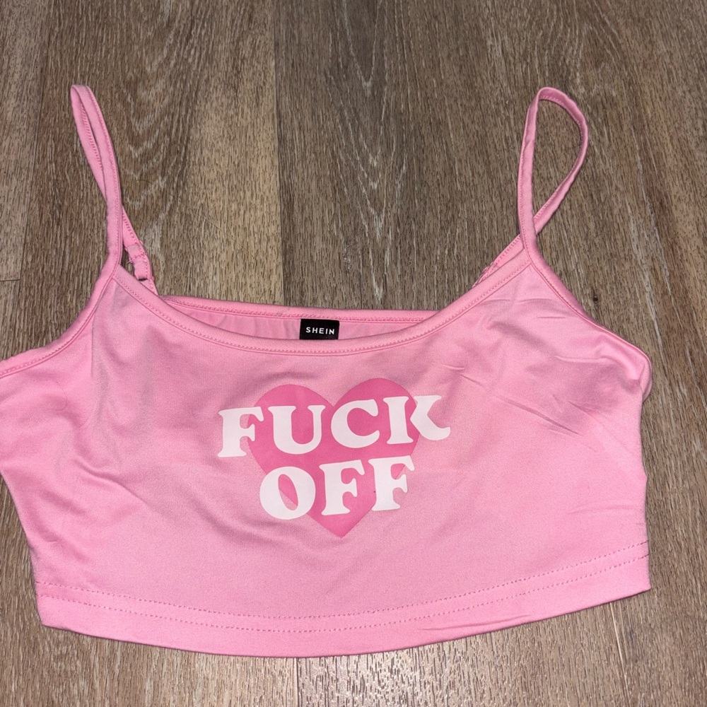 SHEIN Pink Fitted Camisole Crop Top